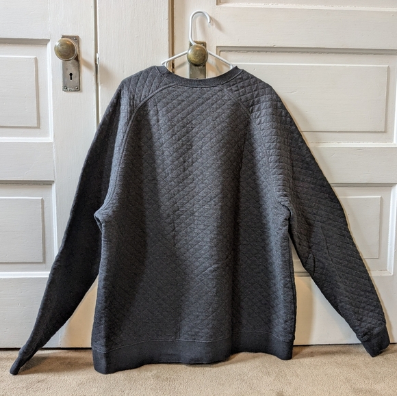 LLBean Traditional Fit Dark Gray Diamond Quilted Pullover Crew  Sweatshirt XXL - Picture 5 of 8